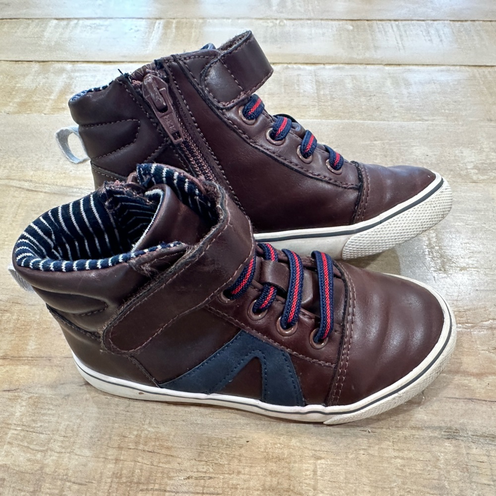 Cat & Jack boys toddler kids high top brown shoes sneakers
